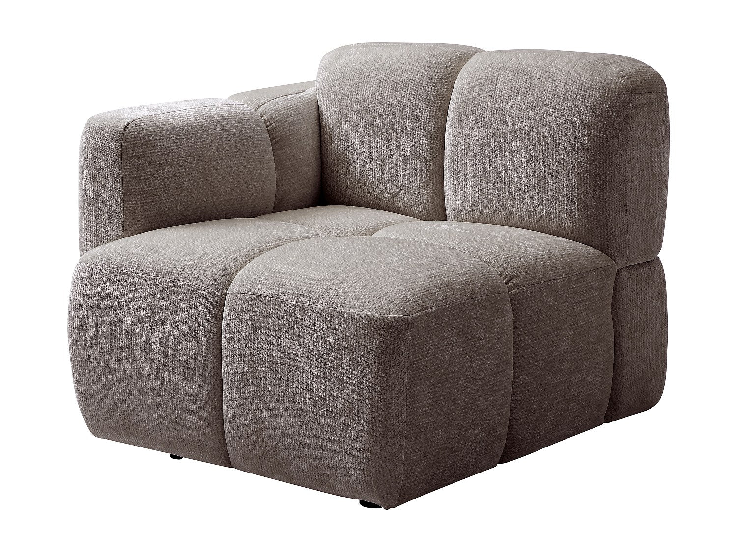 Canapé modulable 3 places taupe tissu