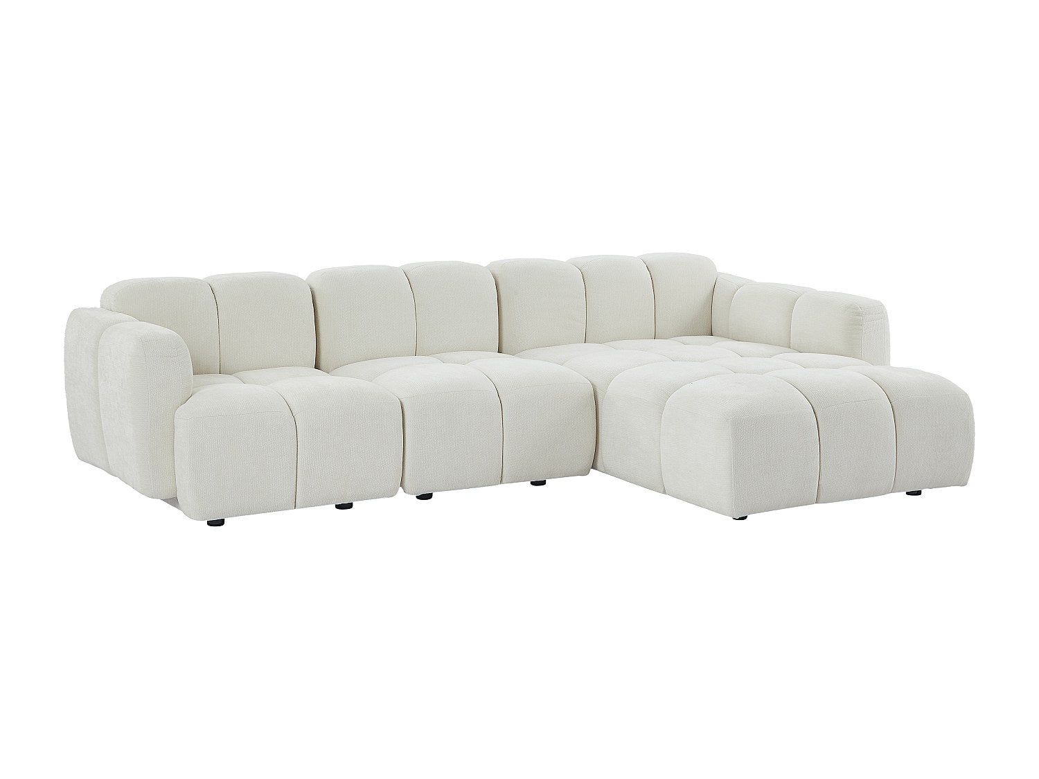 Angle pour canapé modulable blanc tissu