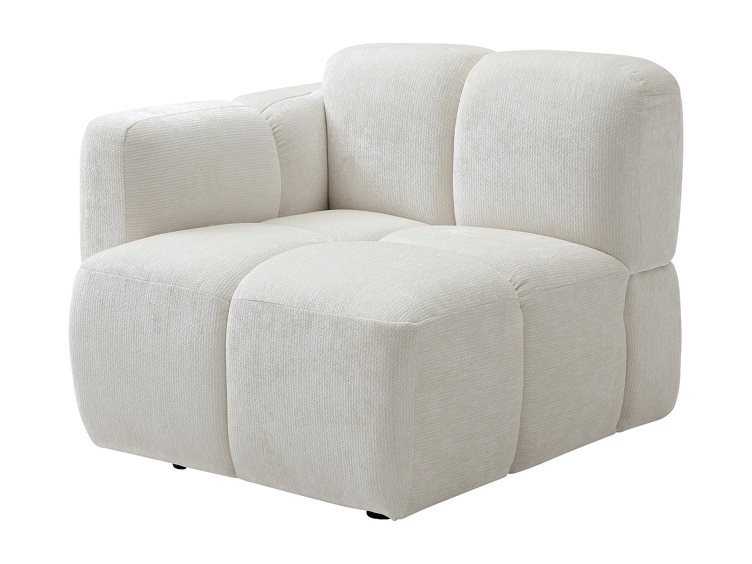 Angle pour canapé modulable blanc tissu