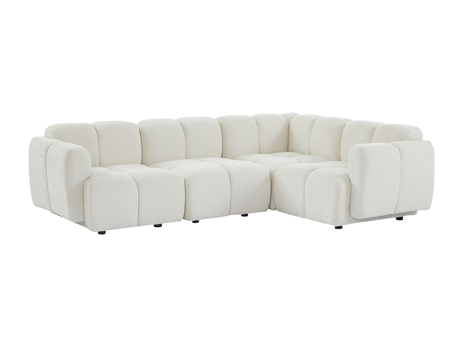 Angle pour canapé modulable blanc tissu