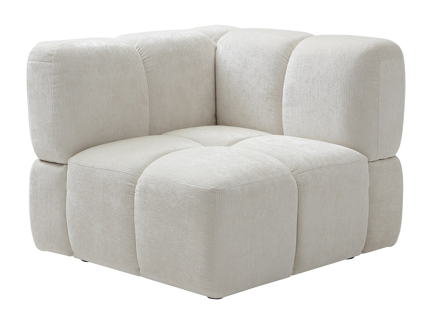 Angle pour canapé modulable blanc tissu