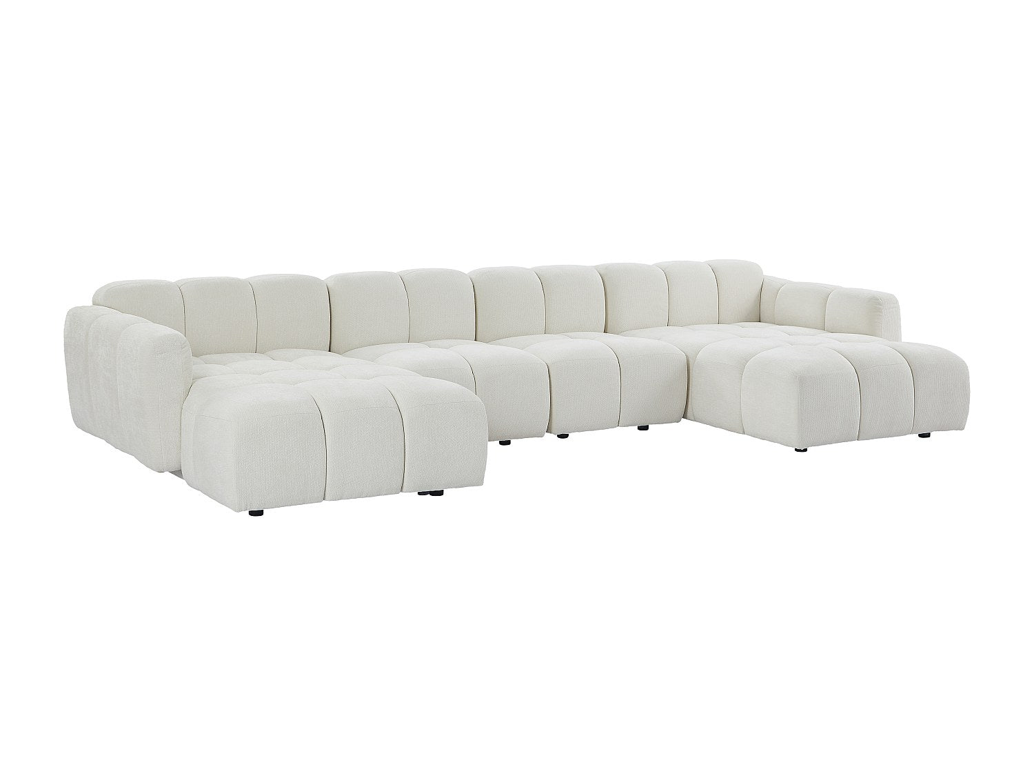 Canapé modulable panoramique blanc tissu