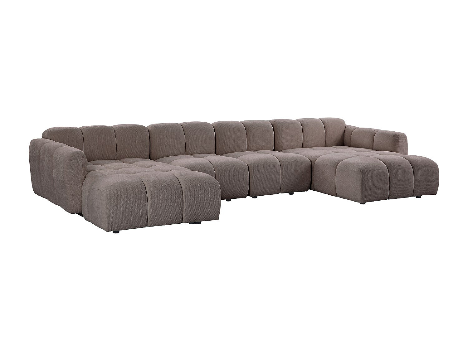 Canapé modulable panoramique taupe tissu
