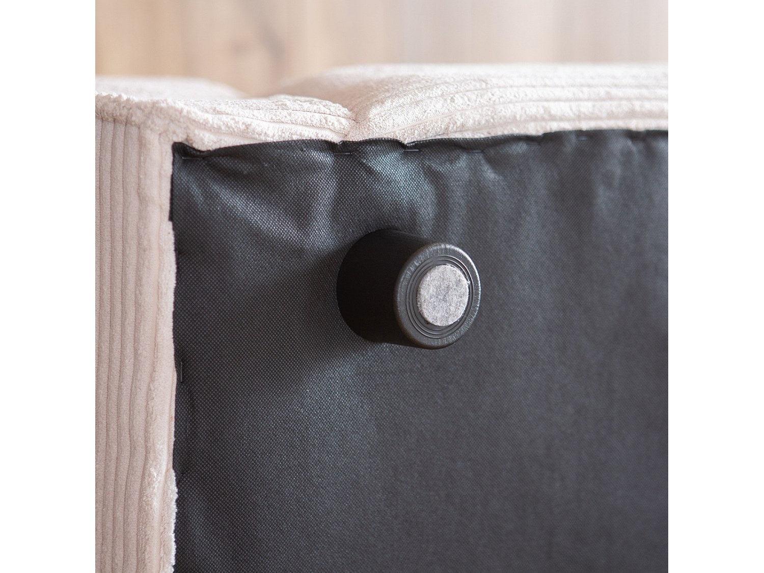 Pouf pour canapé modulable 3 places beige velours