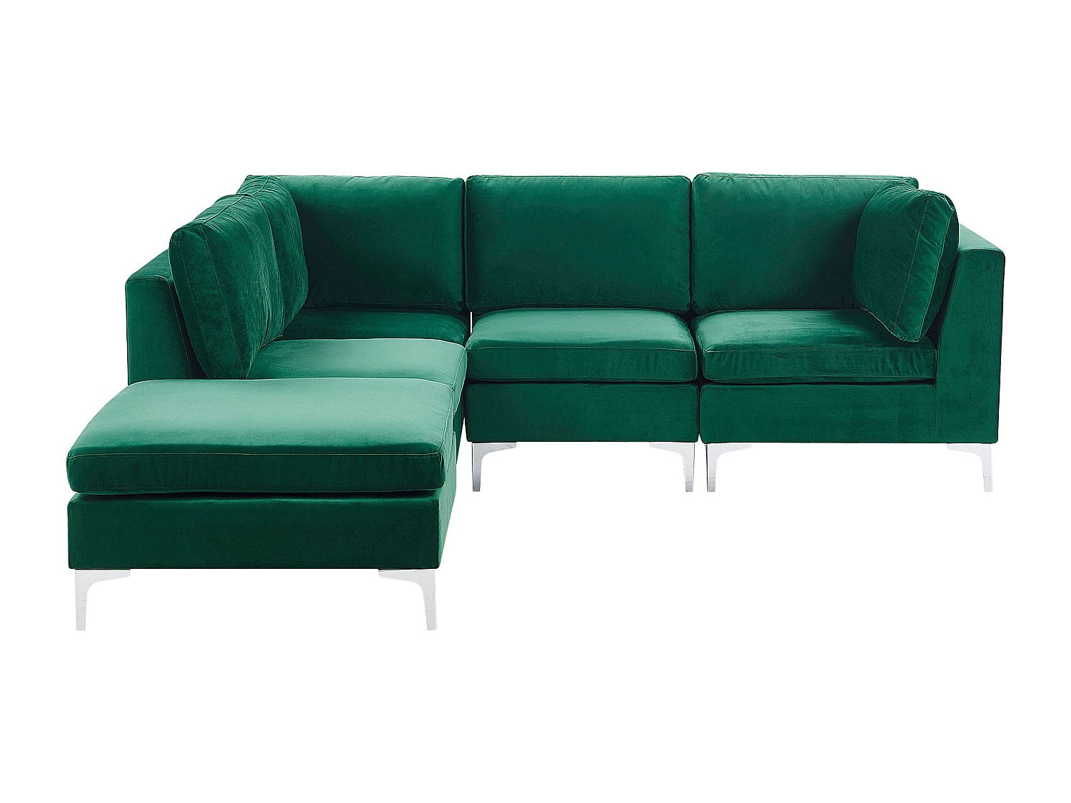Angle pour canapé modulable 4 places vert tissu