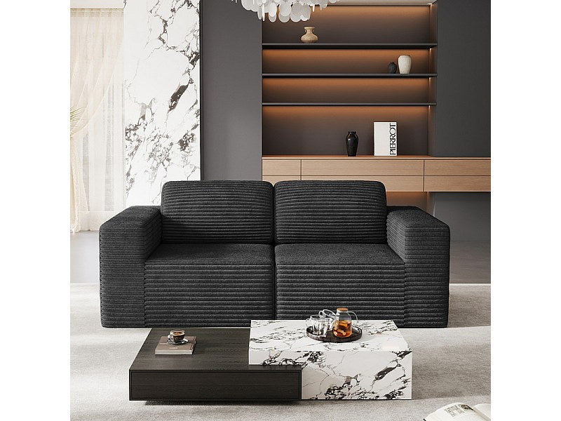 Canapé modulable 2 places noir velours