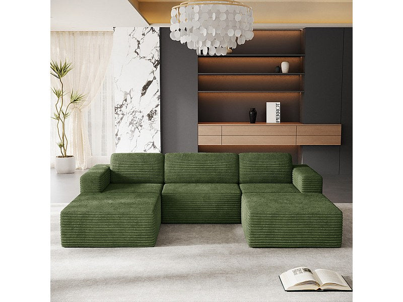 Angle pour canapé modulable 3 places vert velours