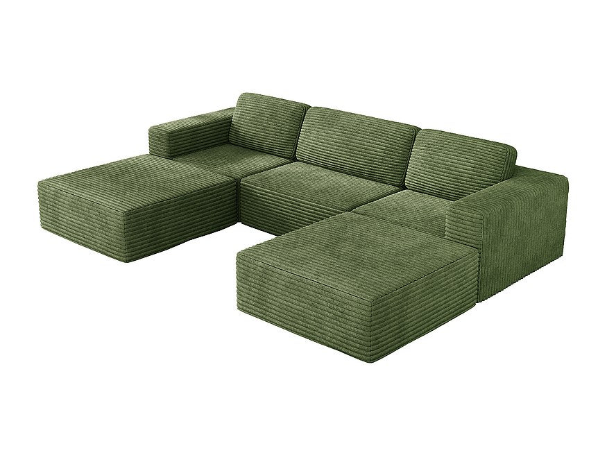 Angle pour canapé modulable 3 places vert velours