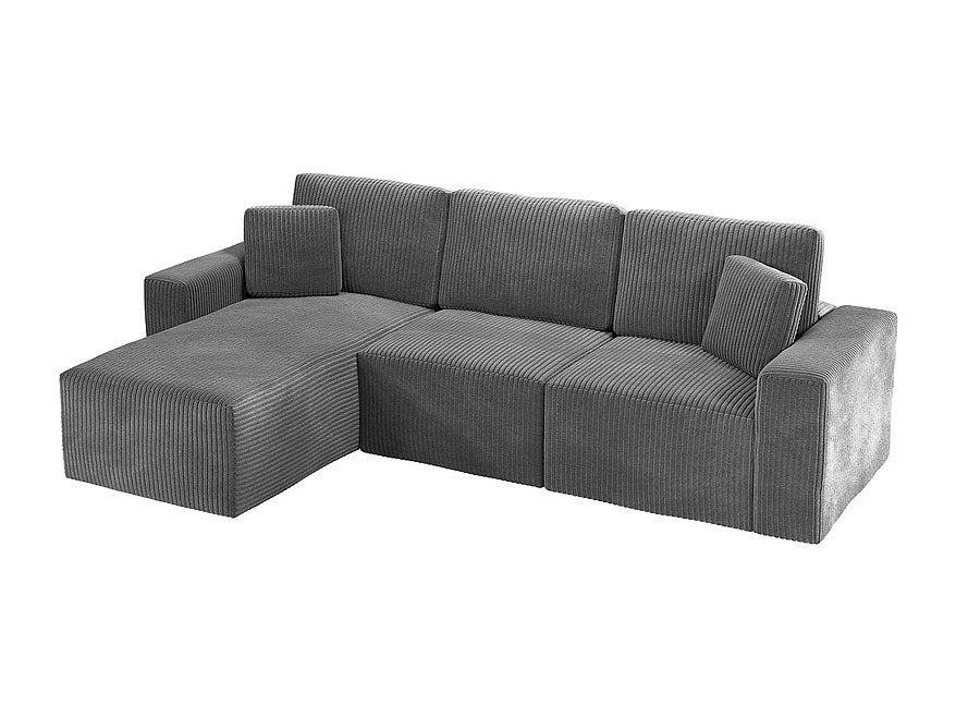 Méridienne pour canapé modulable 3 places gris velours