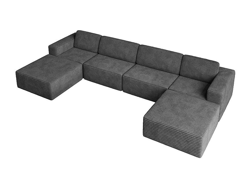 Angle pour canapé modulable 4 places gris velours