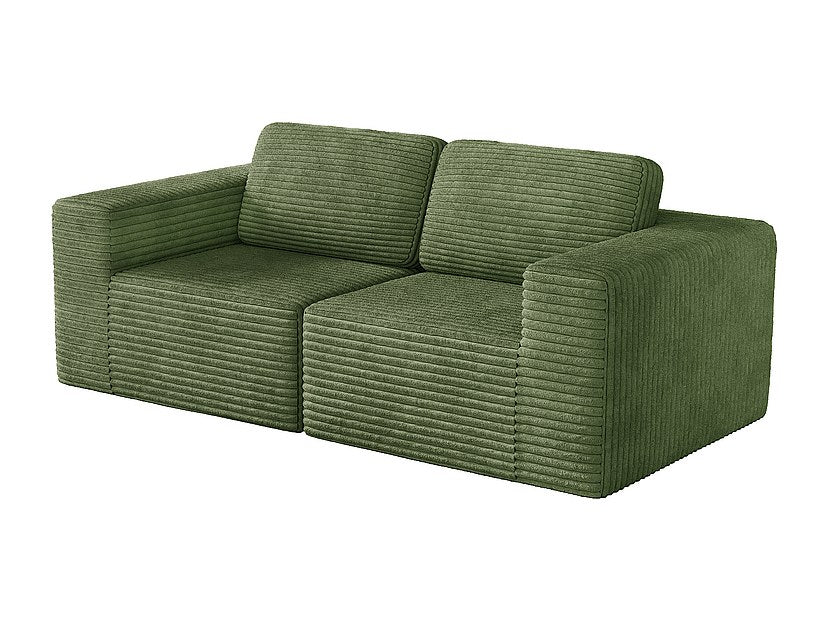 Canapé modulable 2 places vert velours