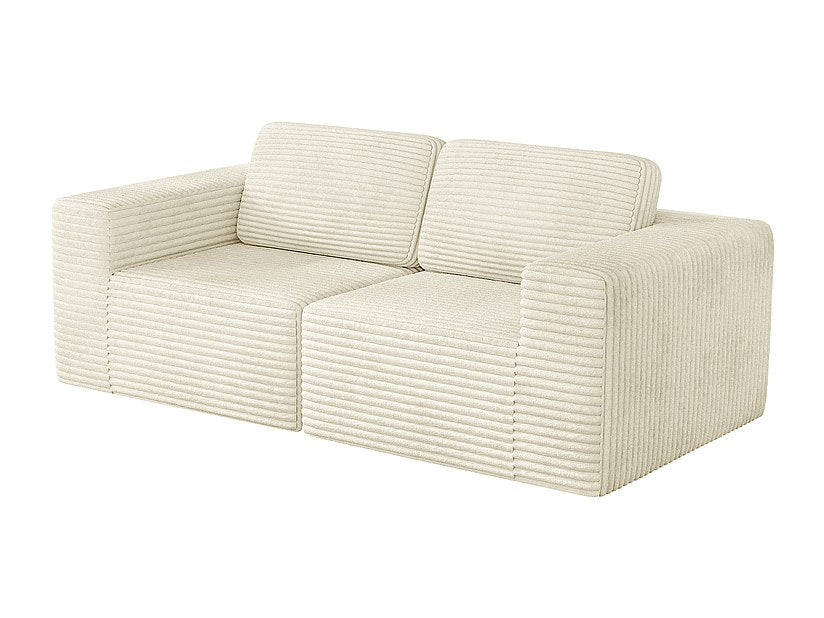 Canapé modulable 2 places beige velours