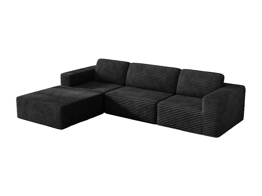 Pouf pour canapé modulable 3 places noir velours