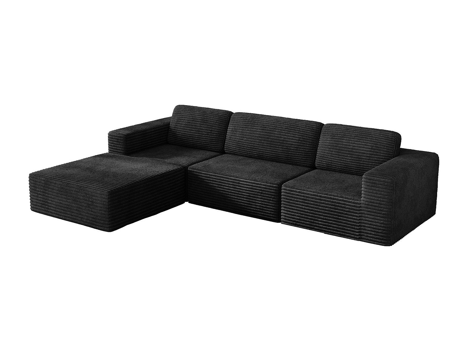 Pouf pour canapé modulable 3 places noir velours