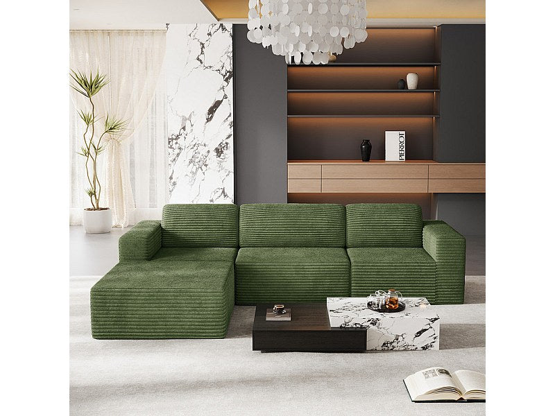 Pouf pour canapé modulable 3 places vert velours