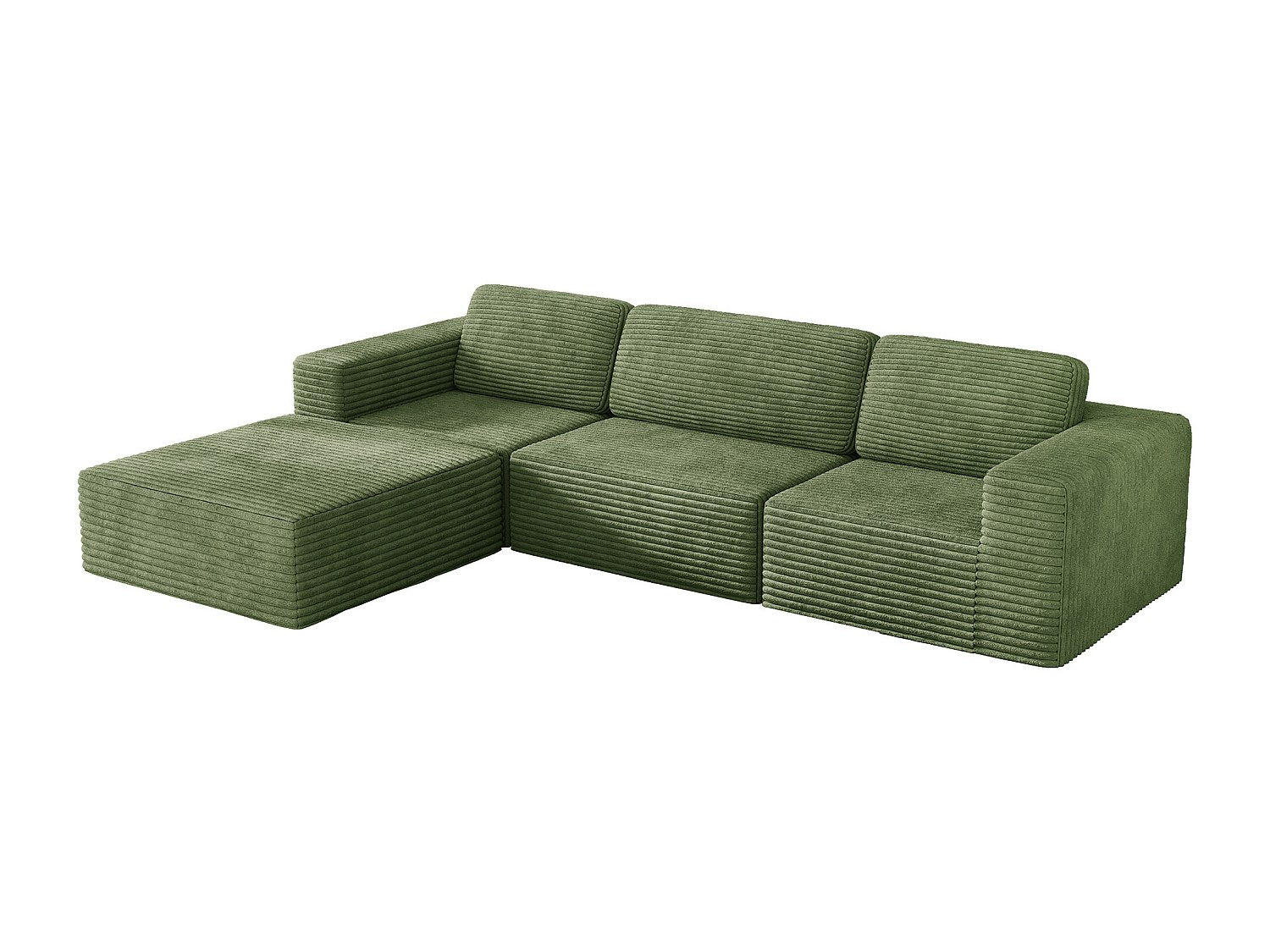 Pouf pour canapé modulable 3 places vert velours