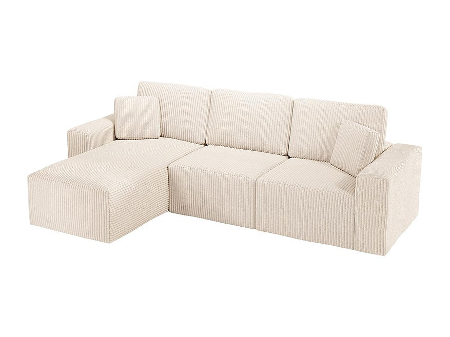Méridienne pour canapé modulable 3 places beige velours
