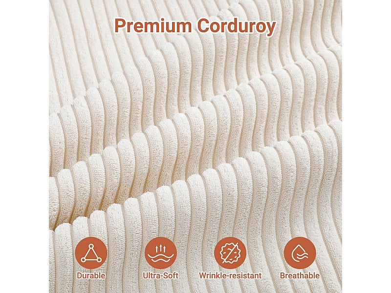 Méridienne pour canapé modulable 3 places beige velours