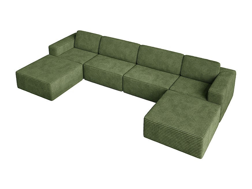 Angle pour canapé modulable 4 places vert velours
