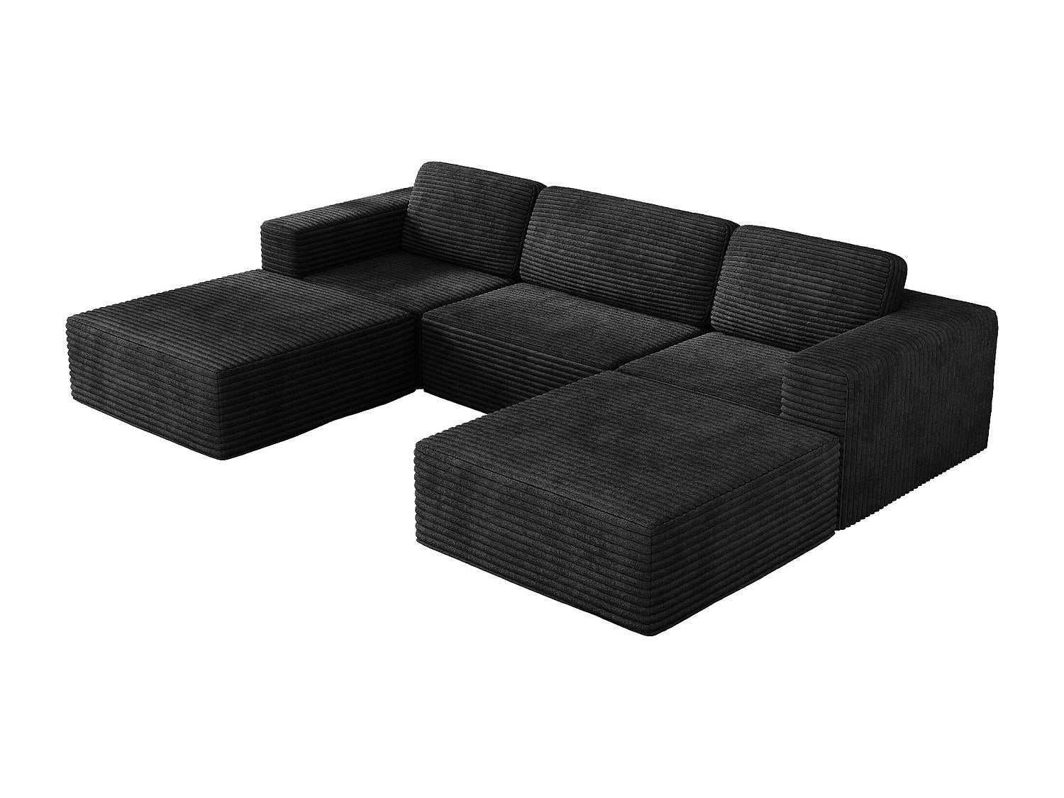 Angle pour canapé modulable 3 places noir velours