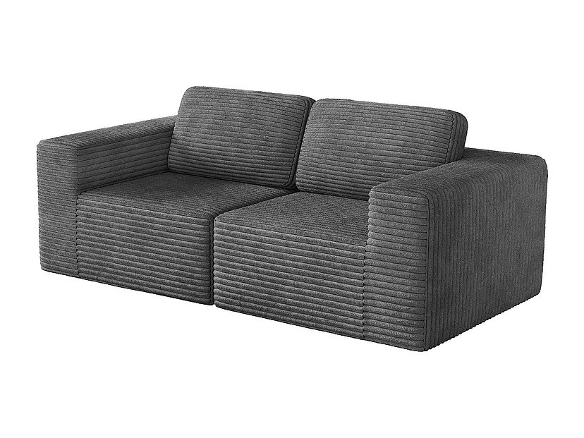 Canapé modulable 2 places gris velours