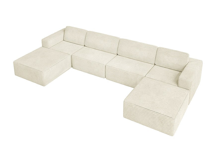 Angle pour canapé modulable 4 places beige velours
