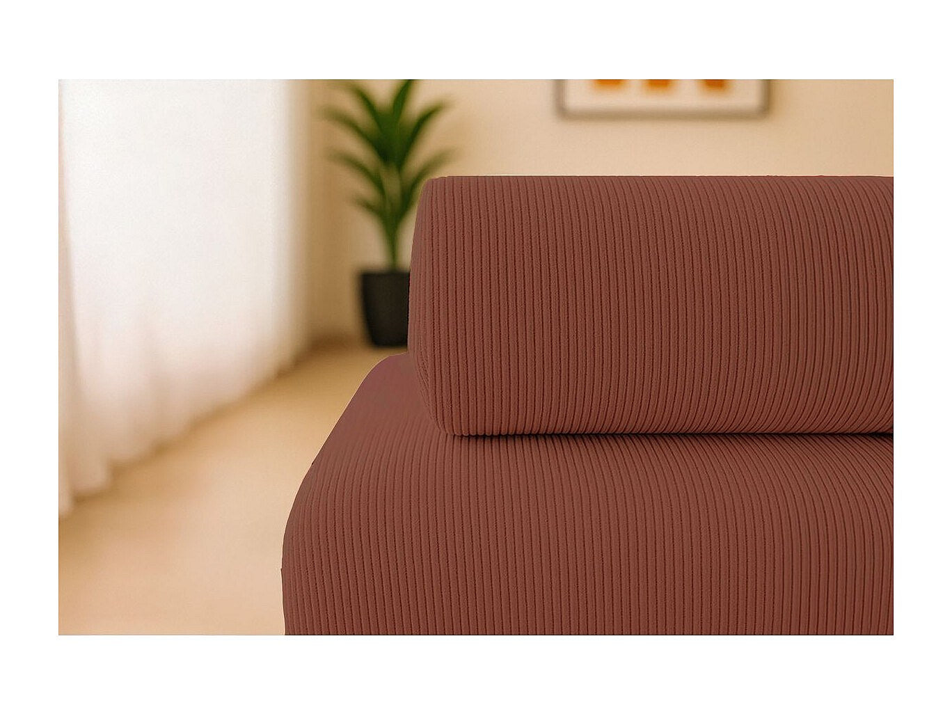 Canapé modulable convertible 2 places orange velours