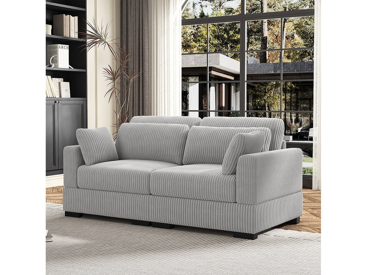 Canapé modulable gris tissu