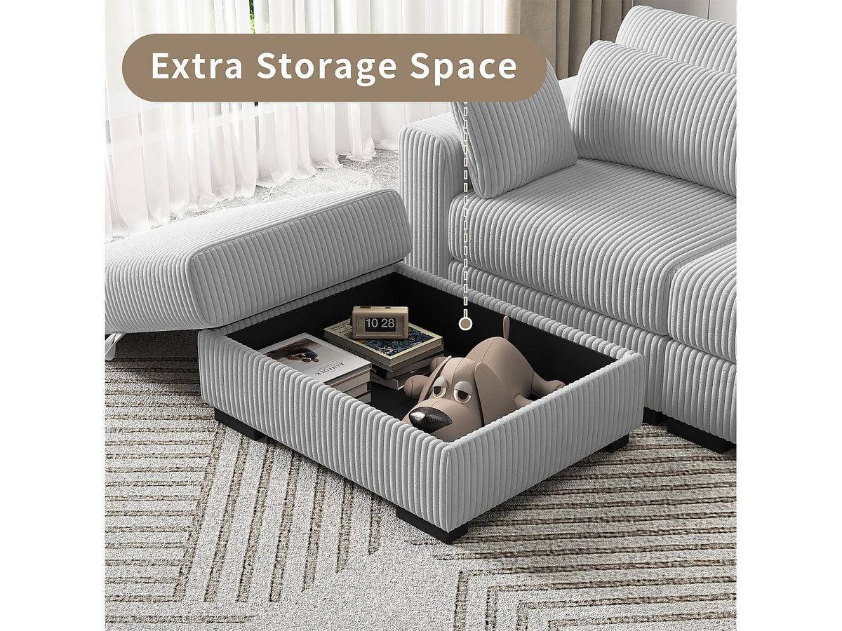 Canapé modulable gris tissu