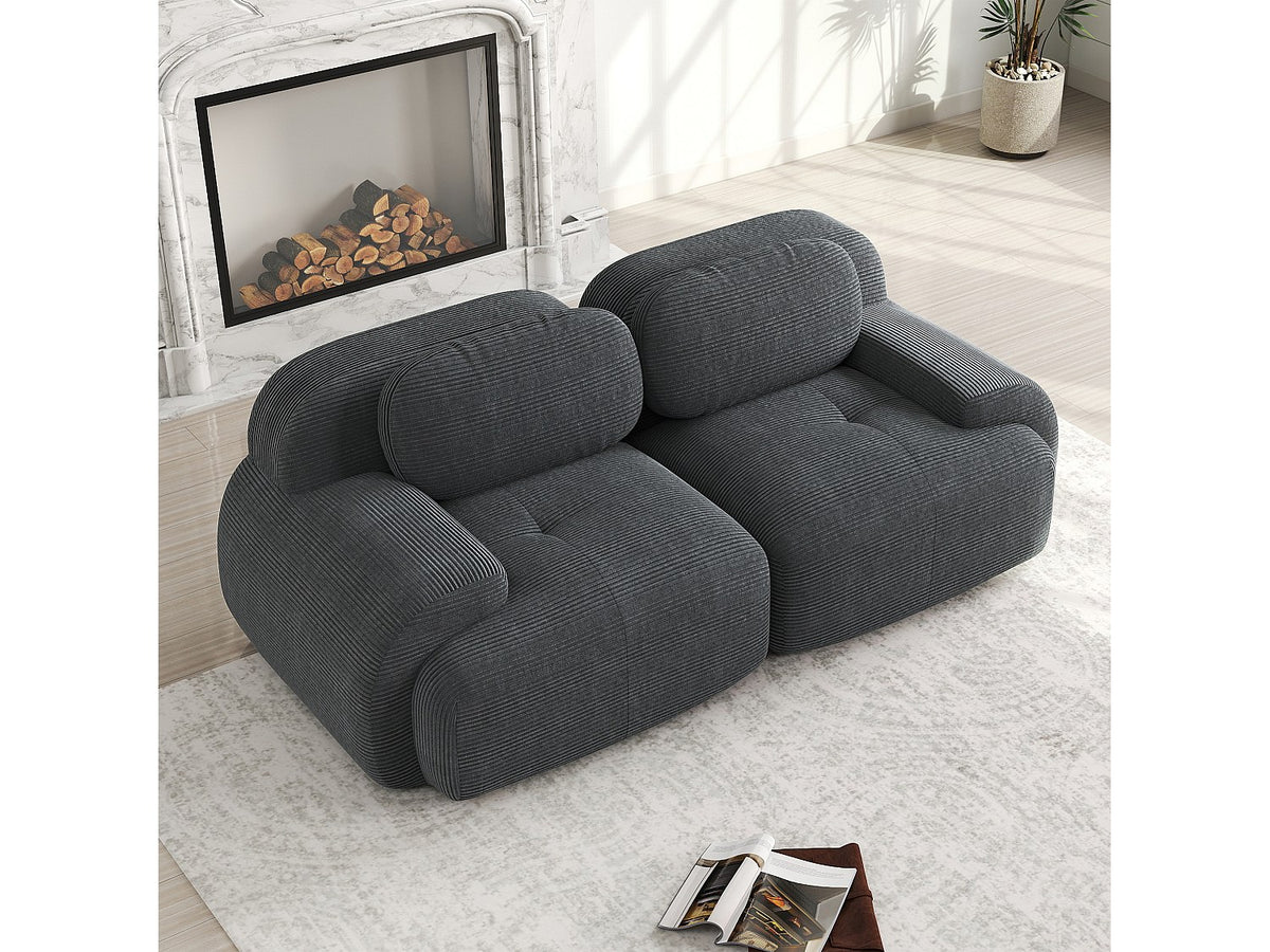 Canapé modulable gris velours