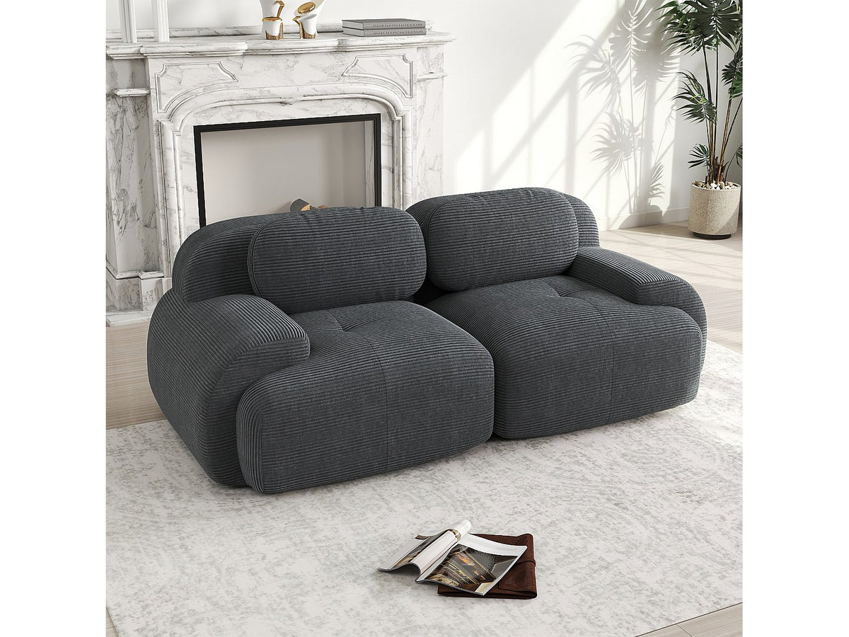 Canapé modulable gris velours