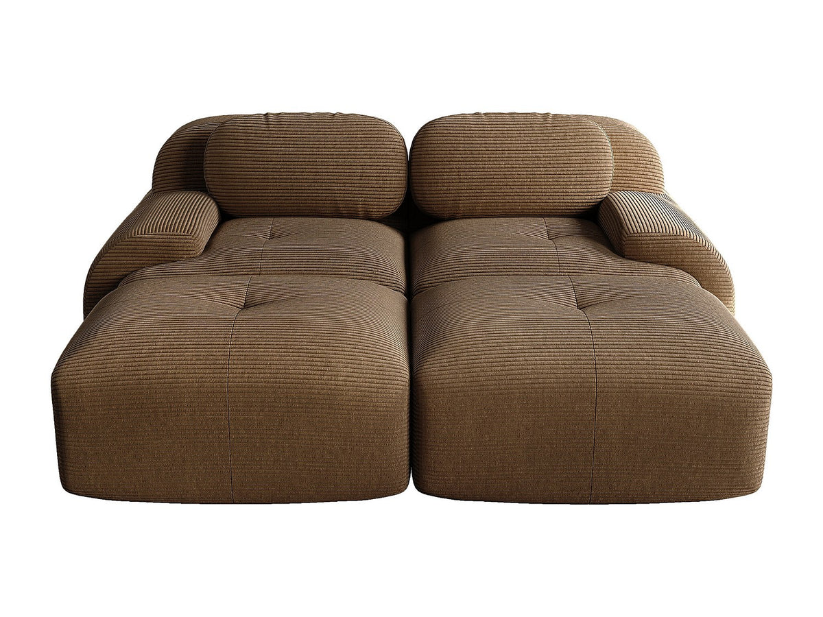 Méridienne pour canapé modulable 2 places marron velours