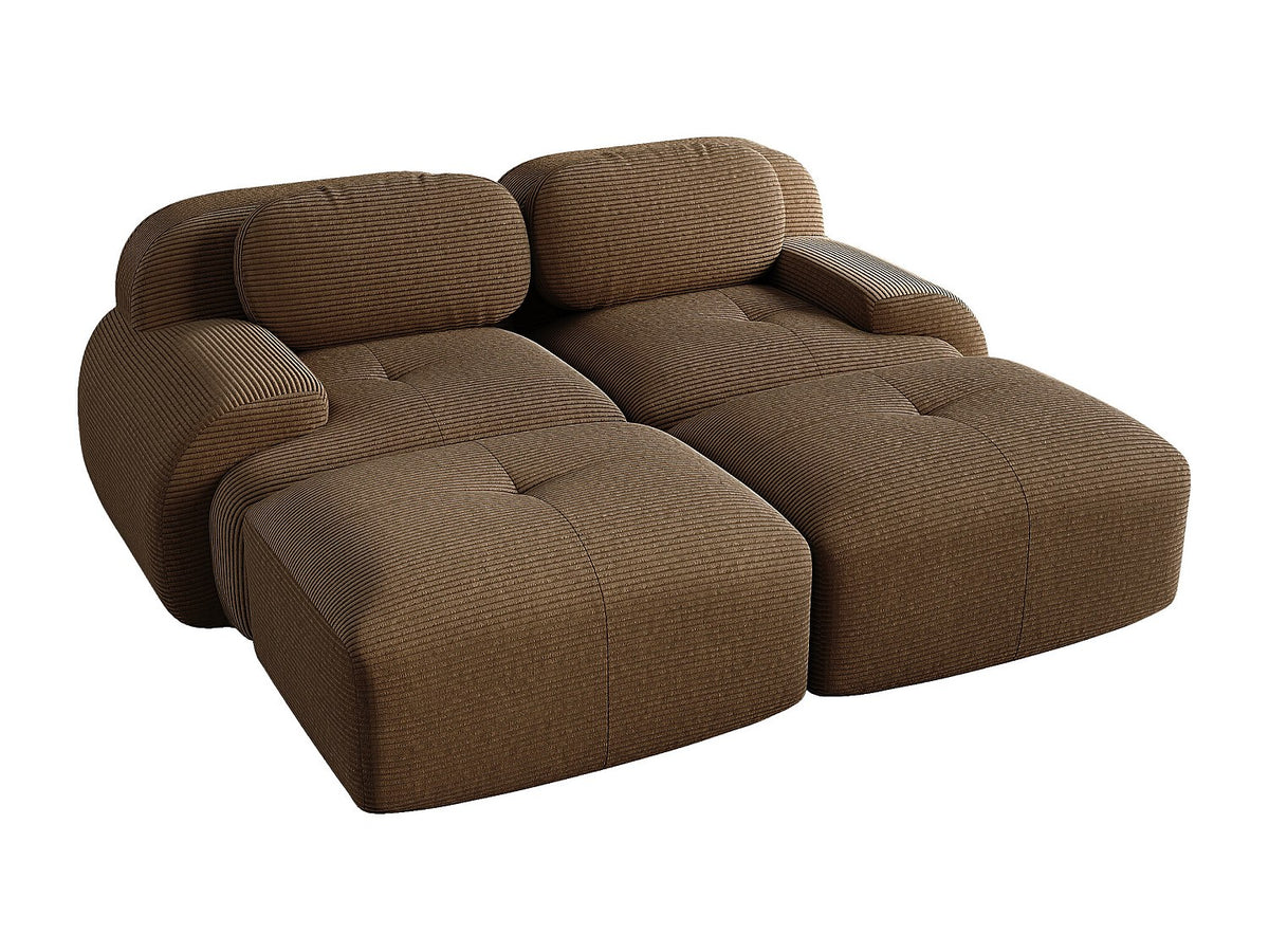 Méridienne pour canapé modulable 2 places marron velours