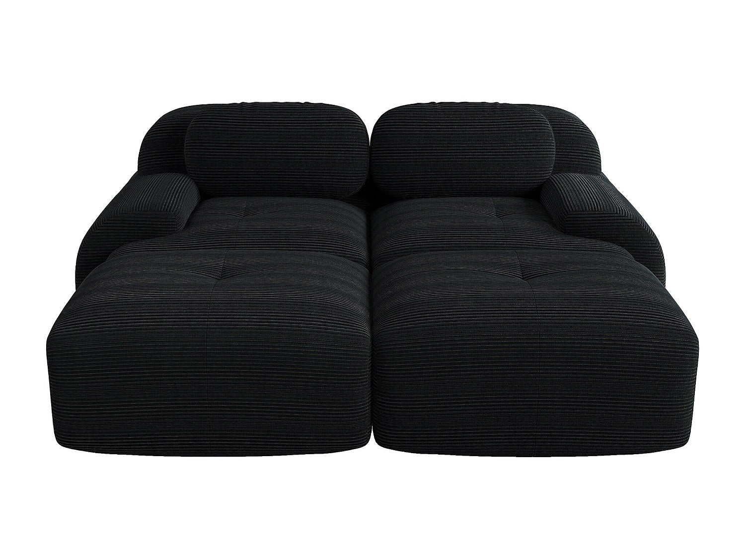 Méridienne pour canapé modulable 2 places noir velours