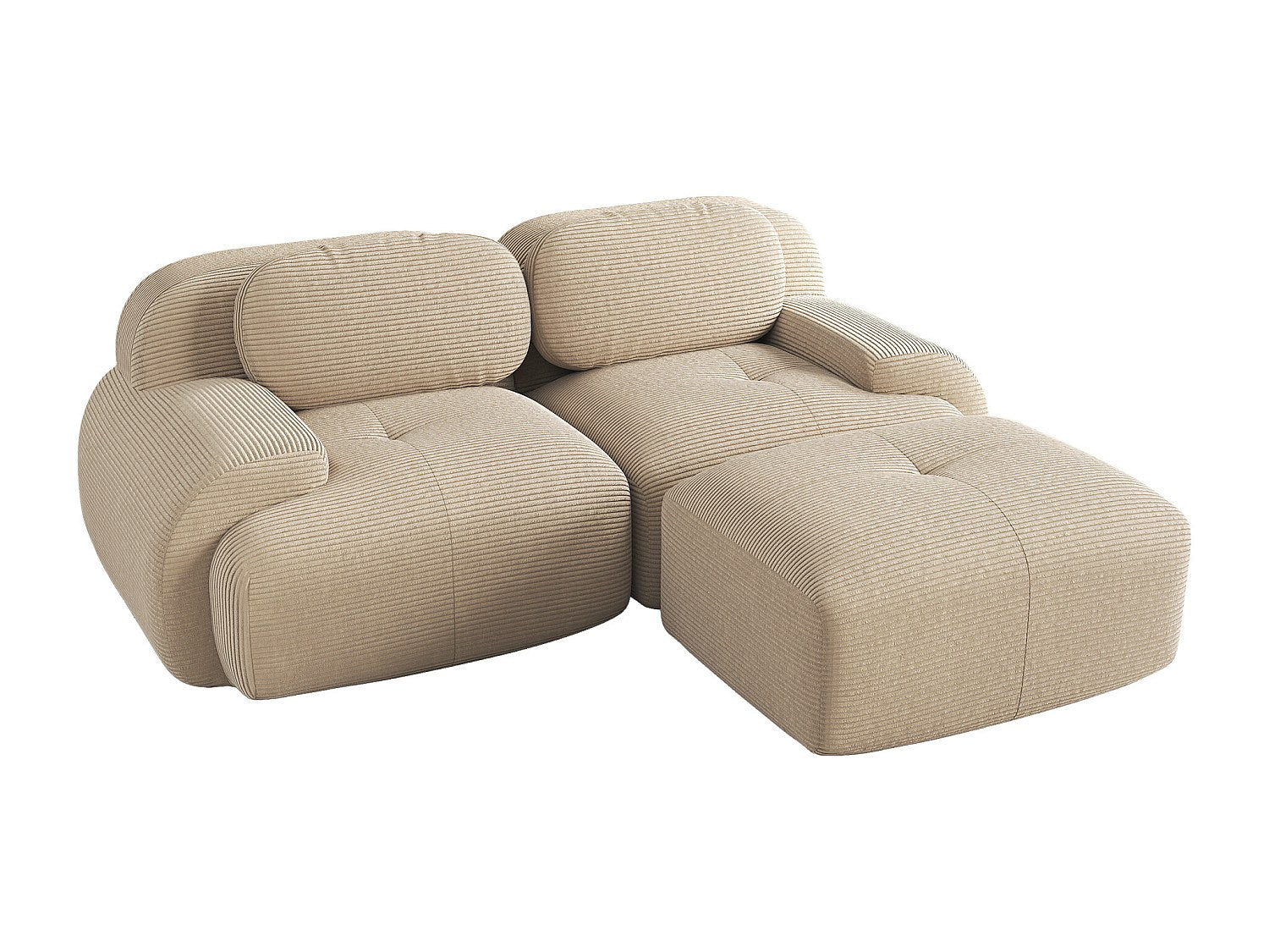 Canapé modulable beige velours