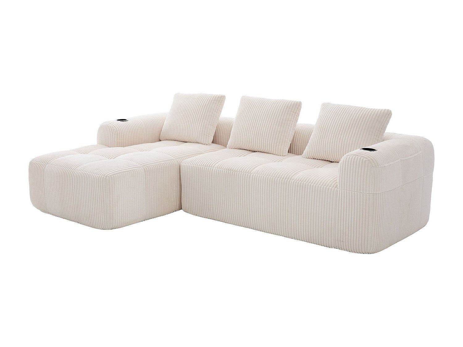 Canapé modulable beige velours
