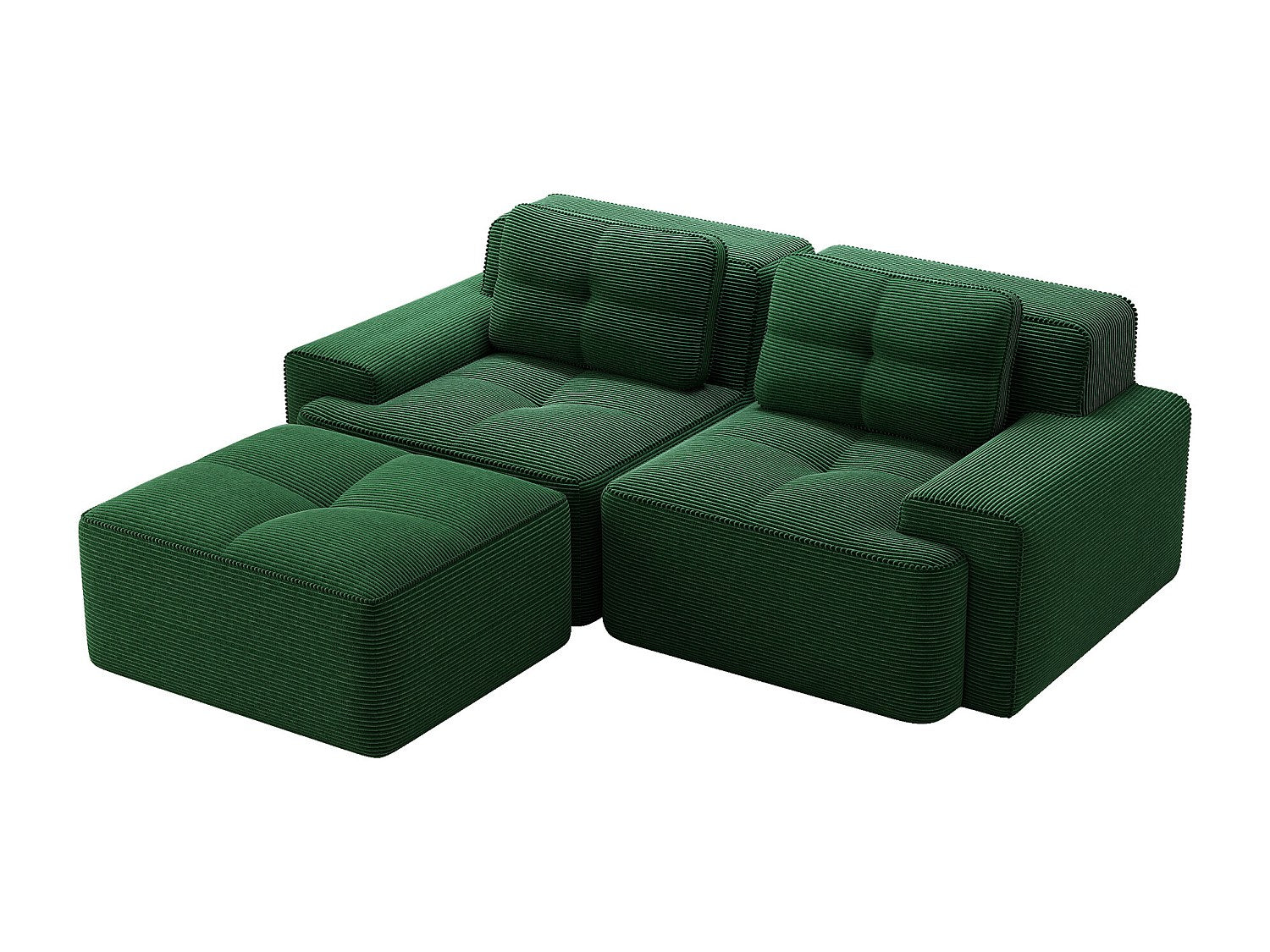 Canapé modulable vert velours