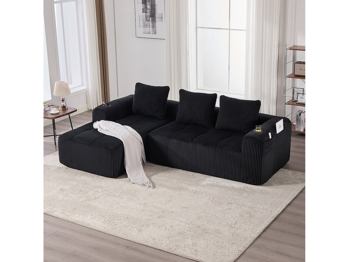 Canapé modulable noir velours