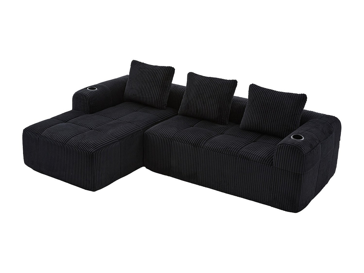 Canapé modulable noir velours