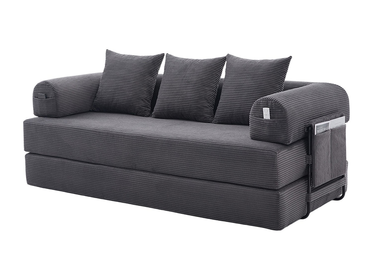 Canapé modulable gris tissu