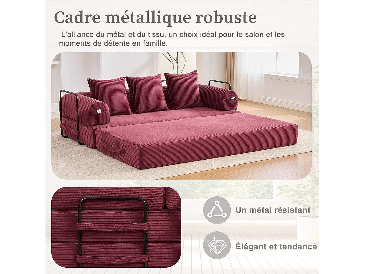 Canapé modulable tissu
