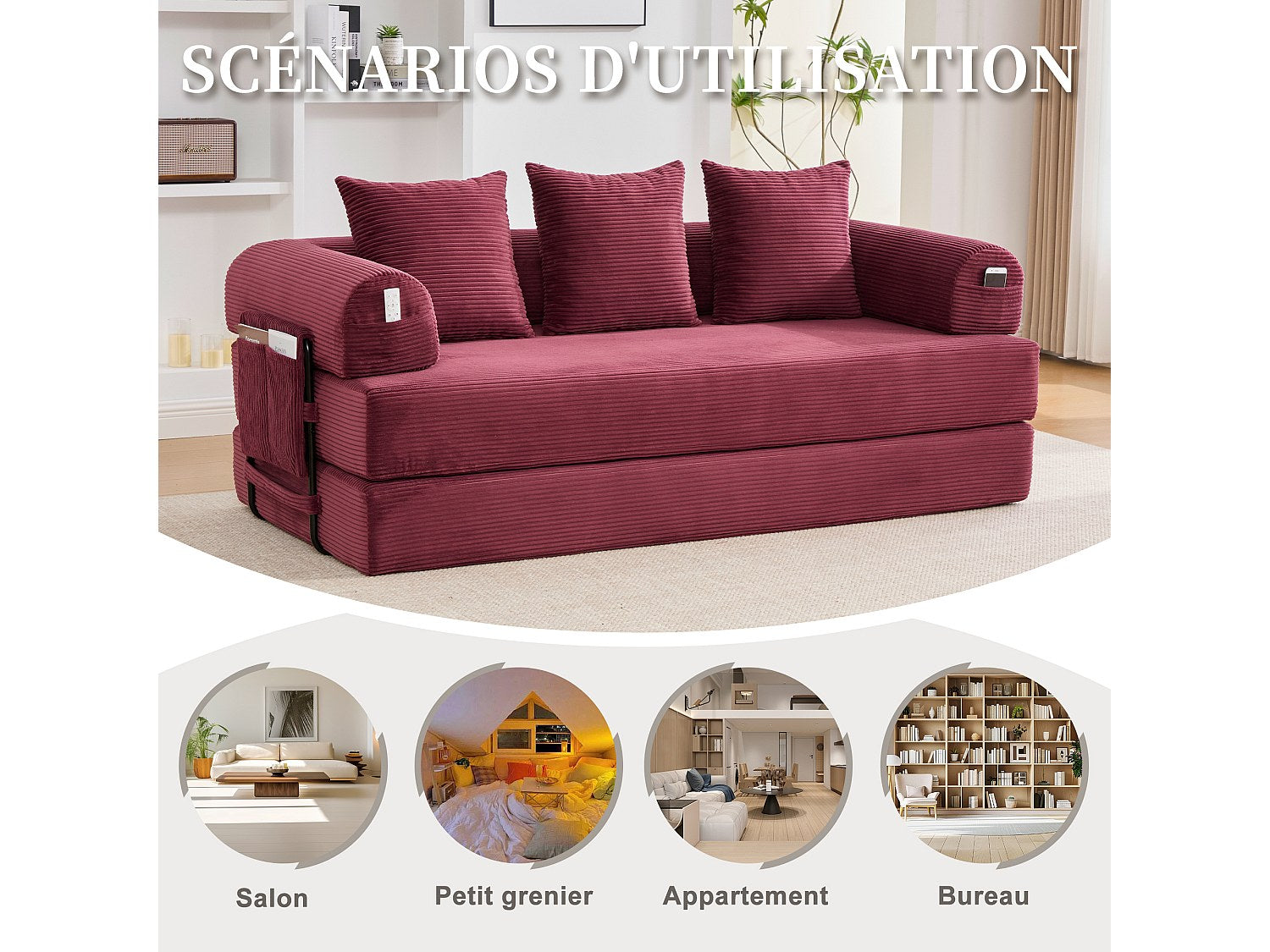 Canapé modulable tissu