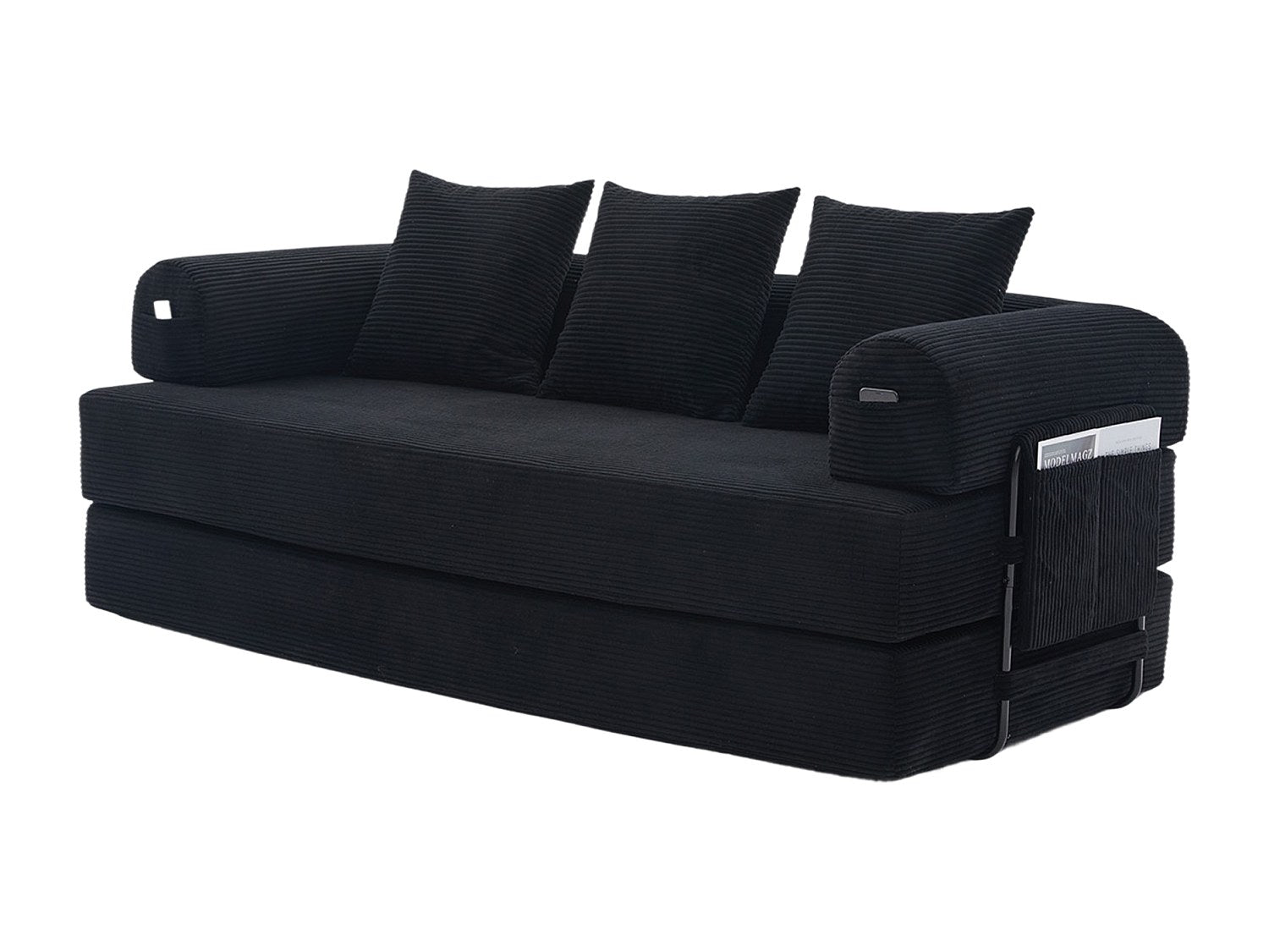 Canapé modulable noir tissu