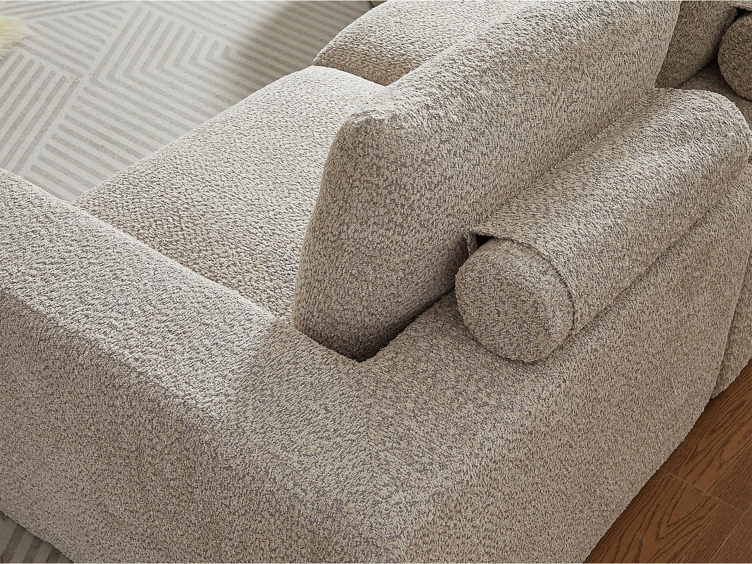 Angle pour canapé modulable beige tissu