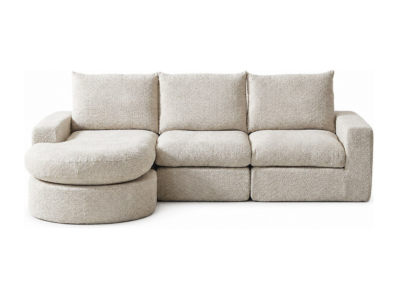 Angle pour canapé modulable beige tissu