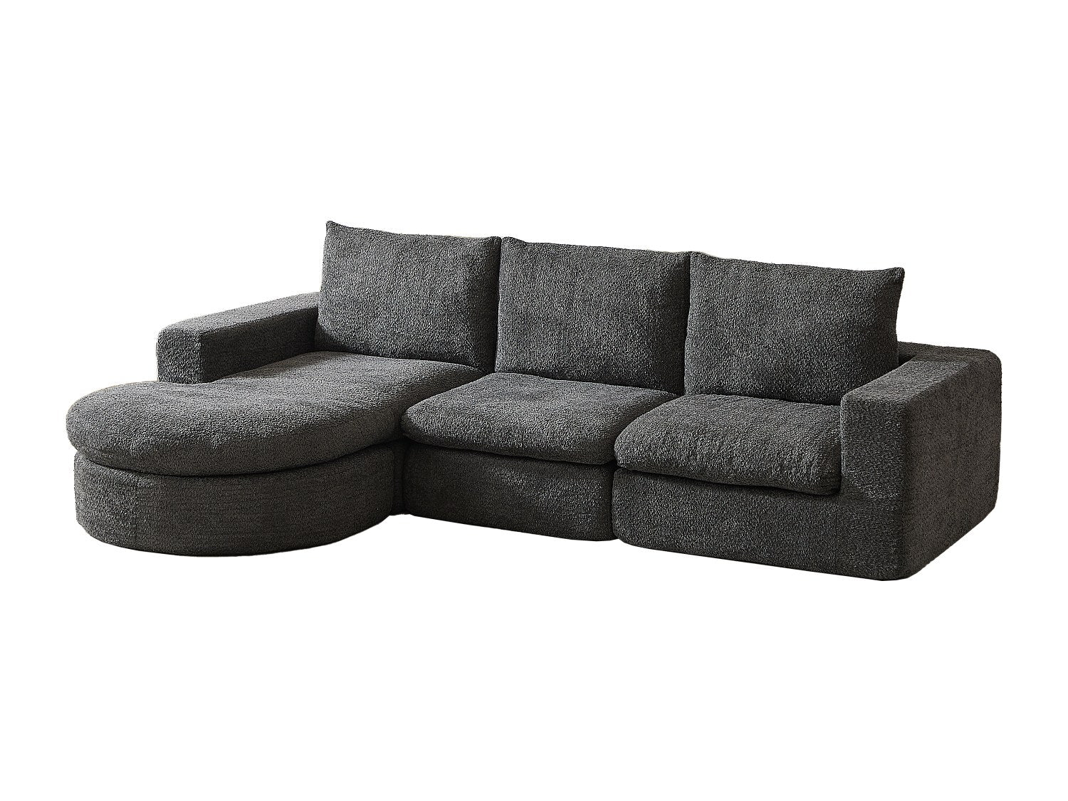 Angle pour canapé modulable gris tissu