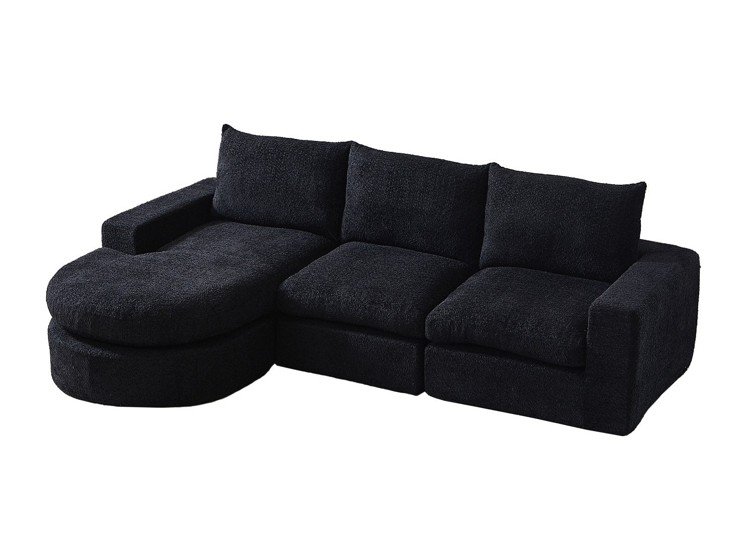Angle pour canapé modulable noir tissu