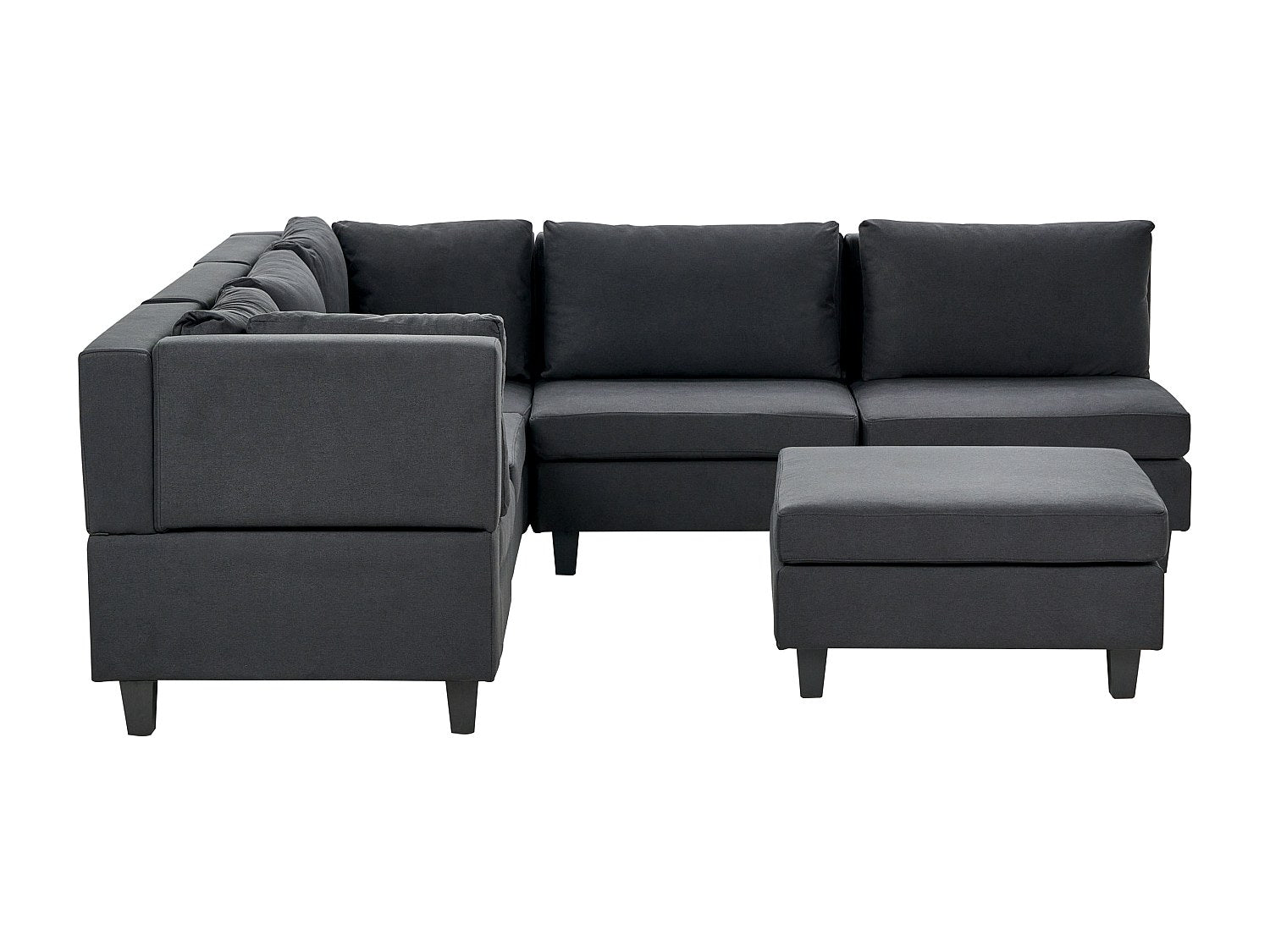 Angle pour canapé modulable 5 places noir tissu