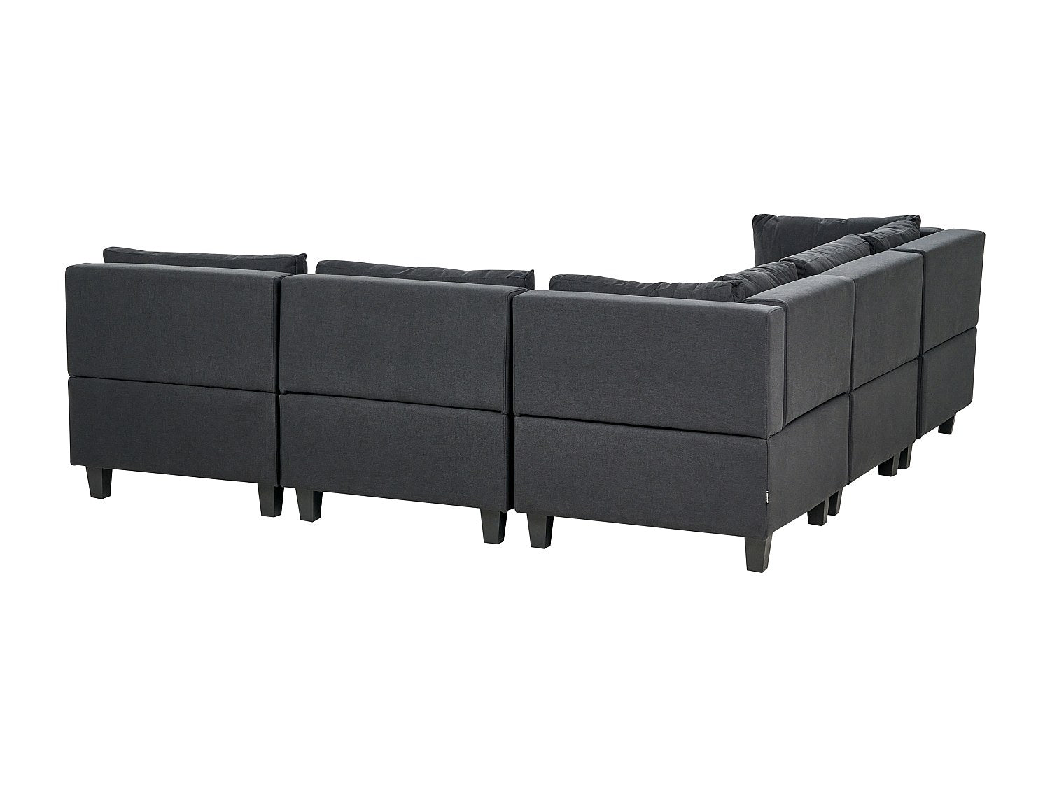 Angle pour canapé modulable 5 places noir tissu