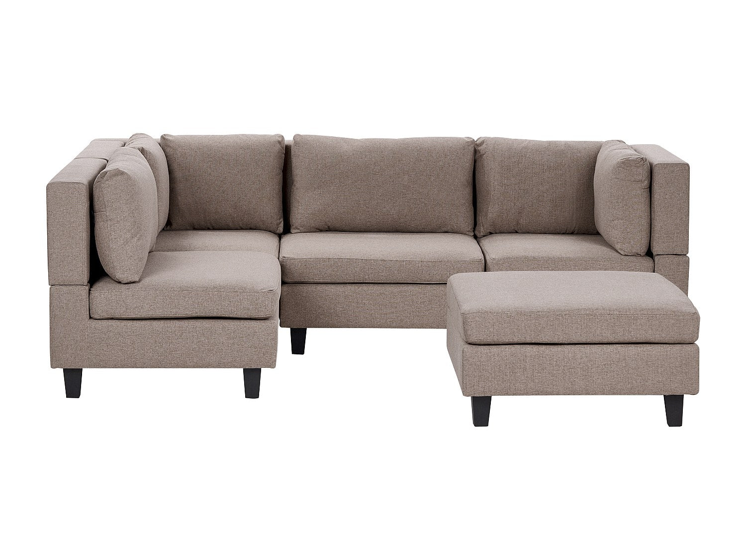 Angle pour canapé modulable 4 places marron tissu